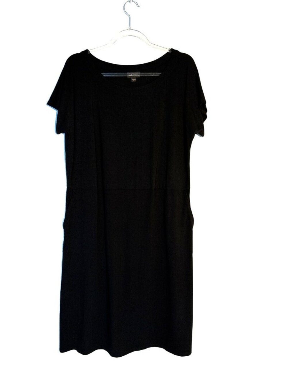 J. Jill Wearever Collection Black Short-Sleeve Shift Dress Size L